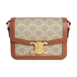 Teen Triomphe bag in Triomphe canvas and calfskin by CELINE
