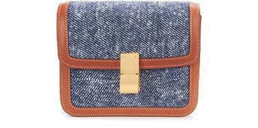 Teen classic bag in textile and natural calfskin by CELINE