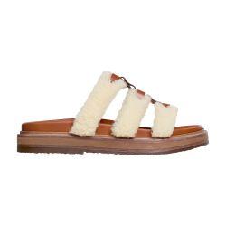 Tippi in shearling and calfskin slides by CELINE