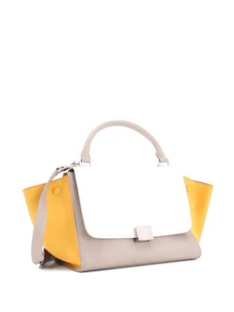 Trapeze Bag Leather with Patent Small satchel by CELINE 