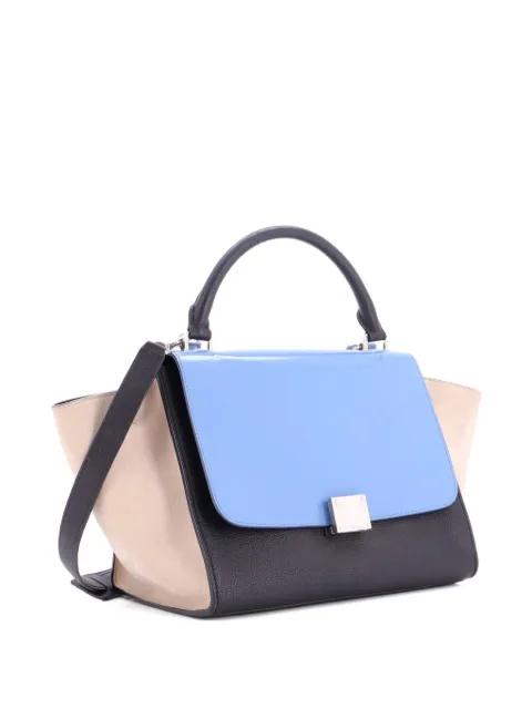 Trapeze Bag Leather with Patent Small satchel by CELINE 
