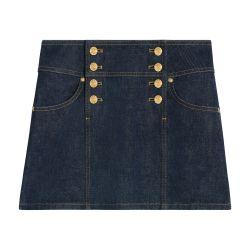 Trapeze mini skirt in rinsed wash denim by CELINE
