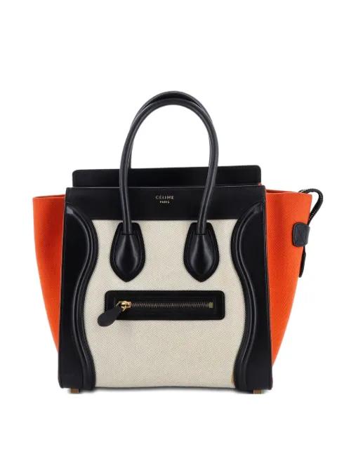 Tricolor Luggage Bag Canvas and Leather Micro tote bag by CELINE Tricolor Luggage Bag Canvas and Leather Micro tote bag by CELINE