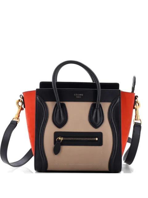 Tricolor Luggage Bag Leather Nano crossbody bag by CELINE 