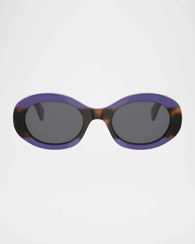 Triomphe 52mm Oval Acetate Sunglasses by CELINE