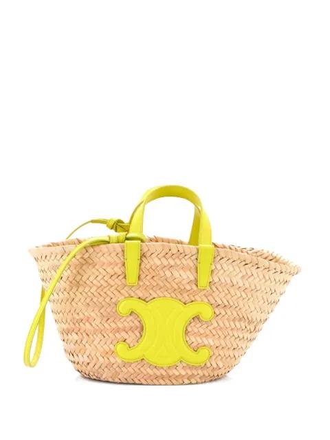 Triomphe Basket Raffia with Leather Teen shoulder bag by CELINE Triomphe Basket Raffia with Leather Teen shoulder bag by CELINE