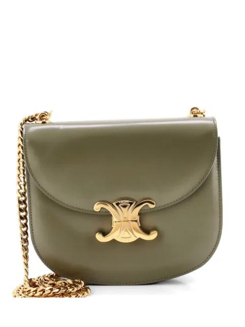 Triomphe Besace Clea Chain Flap Bag Leather shoulder bag by CELINE 