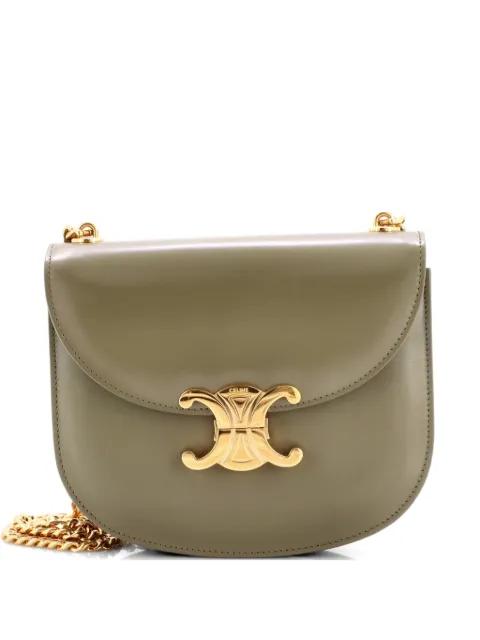 Triomphe Besace Clea Chain Flap Bag Leather shoulder bag by CELINE 