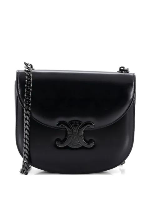 Triomphe Besace Clea Chain Flap Bag Leather shoulder bag by CELINE 