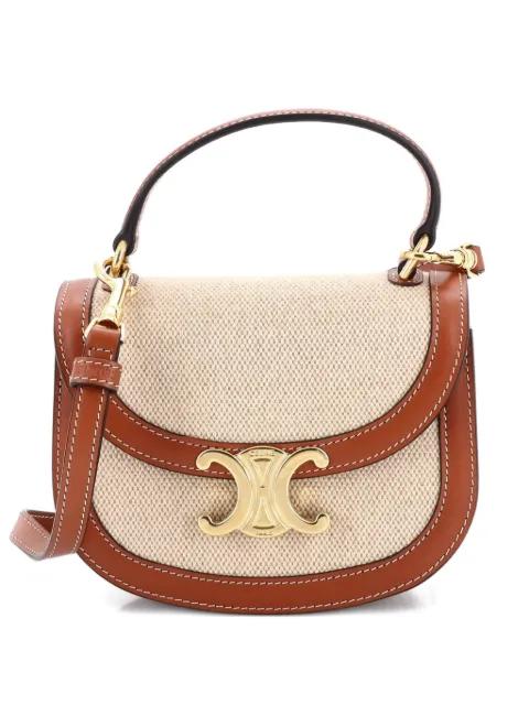 Triomphe Besace Clea Top Handle Flap Bag Leather Mini satchel by CELINE 