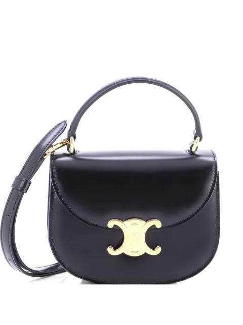 Triomphe Besace Clea Top Handle Flap Bag Leather Mini satchel by CELINE Triomphe Besace Clea Top Handle Flap Bag Leather Mini satchel by CELINE