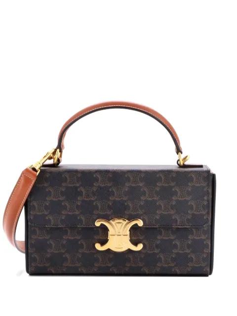 Triomphe Box Top Handle Bag Triomphe Coated Canvas satchel by CELINE 