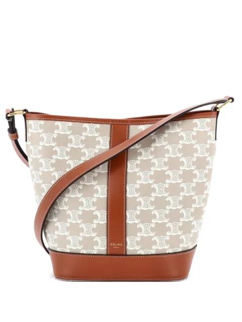 Triomphe Coated Canvas Small bucket bag by CELINE 
