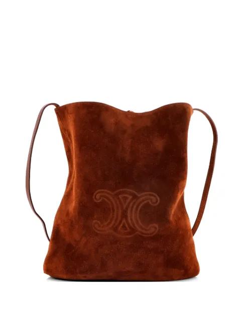 Triomphe Embossed Suede bucket bag by CELINE 