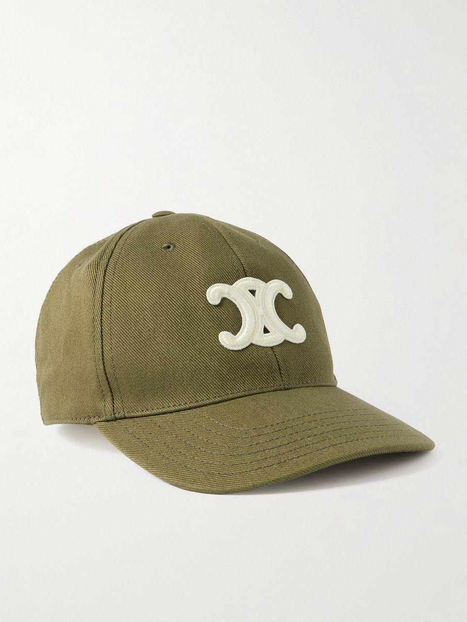 Triomphe Logo-Appliquéd Cotton-Blend Drill Baseball Cap by CELINE