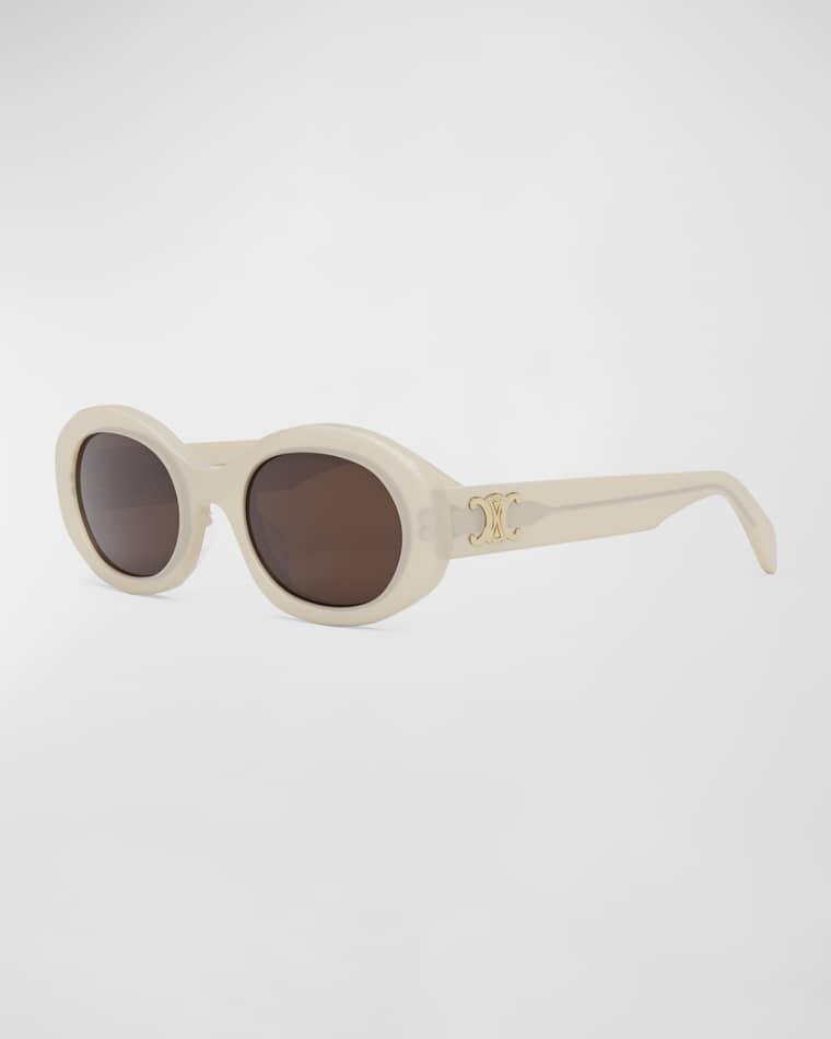 Triomphe Logo Oval Acetate Sunglasses by CELINE