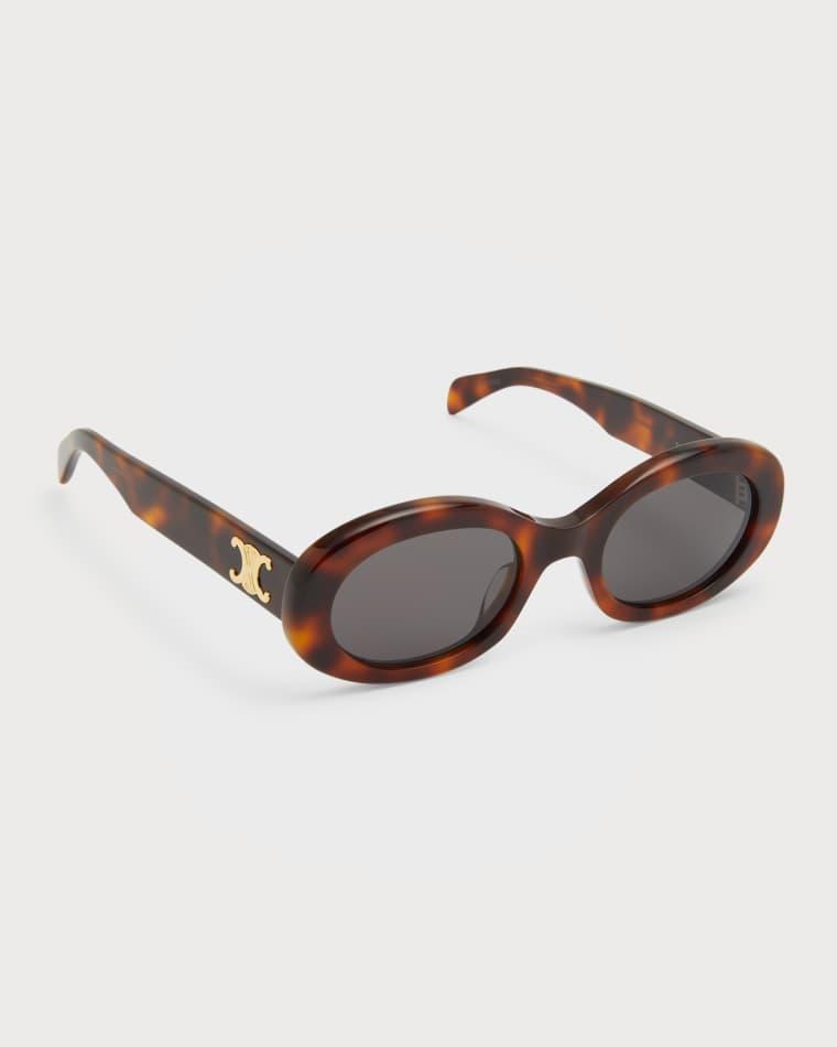 Triomphe Logo Oval Acetate Sunglasses by CELINE