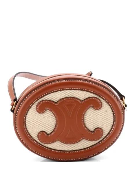 Triomphe Oval Canvas and Leather crossbody bag by CELINE 