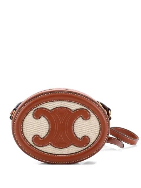 Triomphe Oval Canvas and Leather crossbody bag by CELINE 