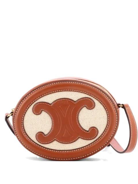 Triomphe Oval Canvas and Leather crossbody bag by CELINE 