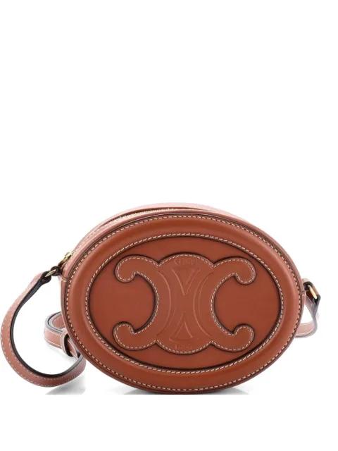 Triomphe Oval Leather Mini crossbody bag by CELINE 
