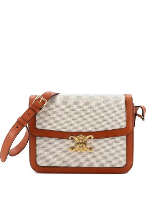 Triomphe Shoulder Bag Canvas with Leather Medium crossbody bag by CELINE 