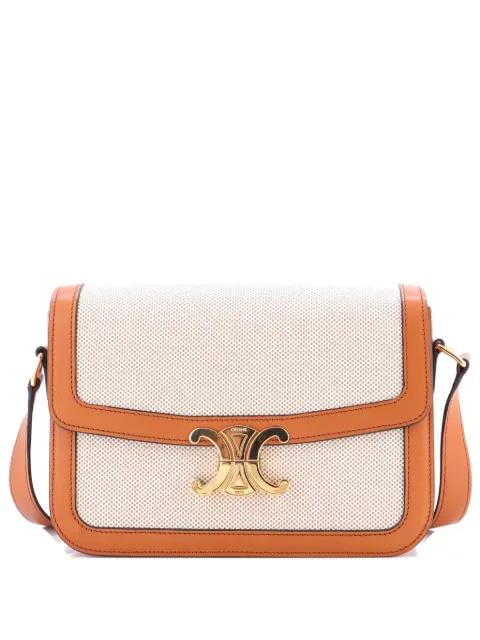 Triomphe Shoulder Bag Canvas with Leather Medium crossbody bag by CELINE 