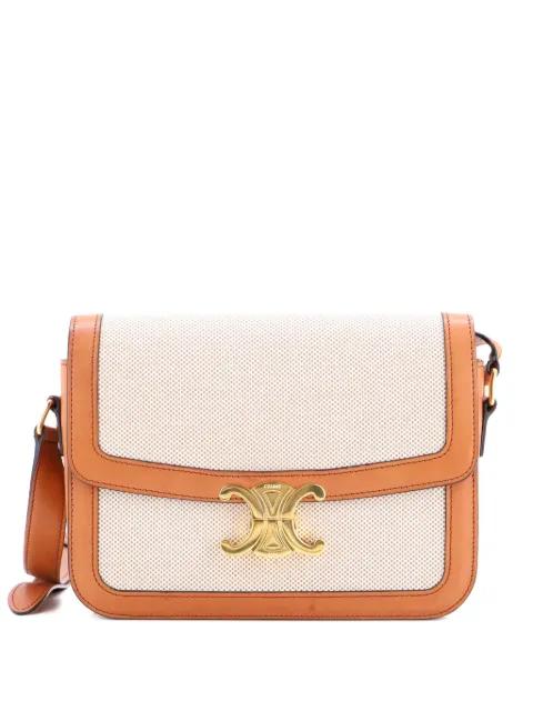 Triomphe Shoulder Bag Canvas with Leather Medium crossbody bag by CELINE 