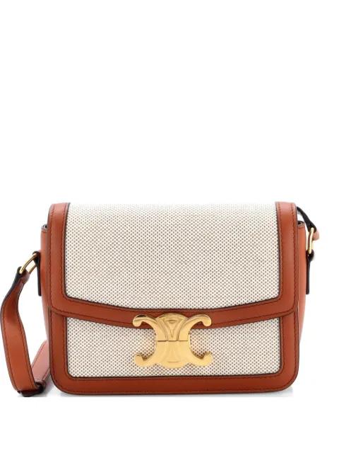 Triomphe Shoulder Bag Canvas with Leather Teen crossbody bag by CELINE 