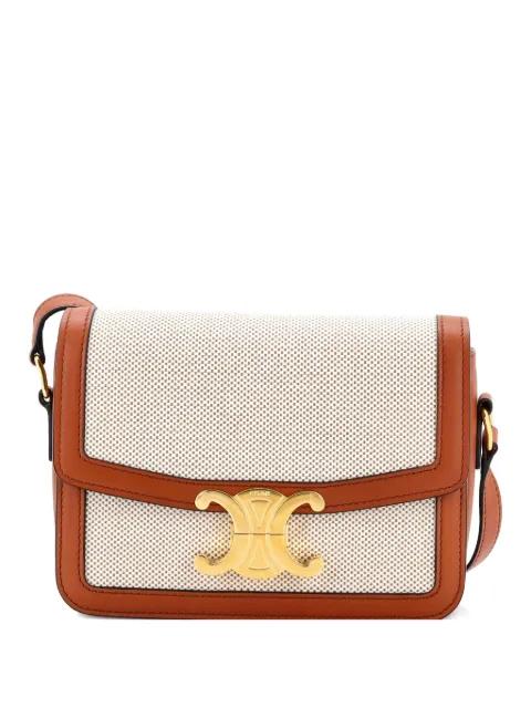 Triomphe Shoulder Bag Canvas with Leather Teen crossbody bag by CELINE 
