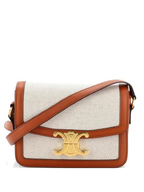 Triomphe Shoulder Bag Canvas with Leather Teen crossbody bag by CELINE 