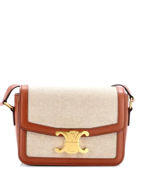 Triomphe Shoulder Bag Canvas with Leather Teen crossbody bag by CELINE 