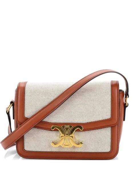 Triomphe Shoulder Bag Canvas with Leather Teen crossbody bag by CELINE 