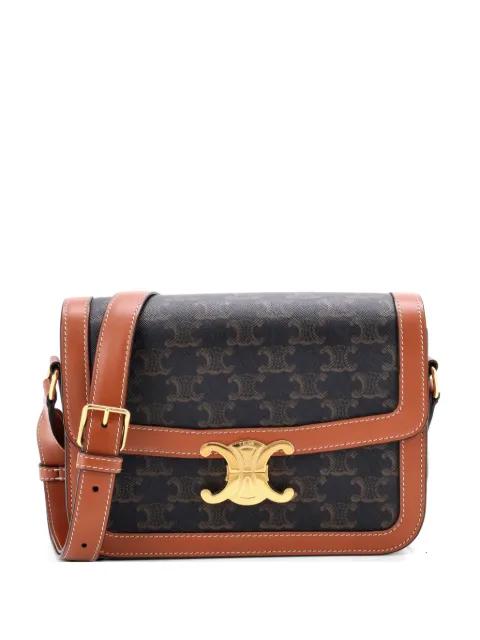 Triomphe Triomphe Coated Canvas Medium shoulder bag by CELINE 