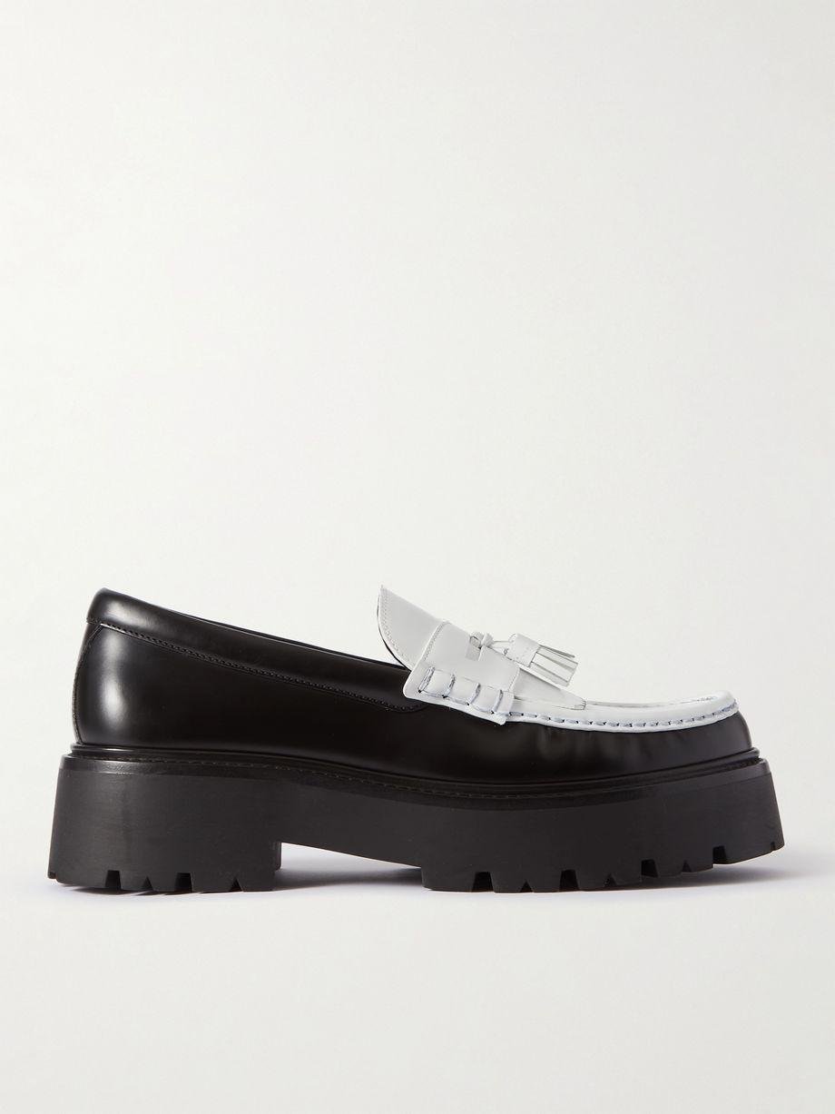 Triomphe Two-Tone Leather Tasselled Loafers by CELINE