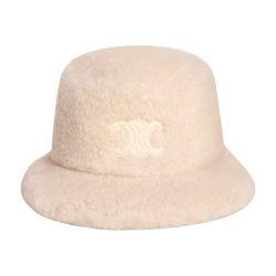 Triomphe bucket hat in sherpa cashmere by CELINE