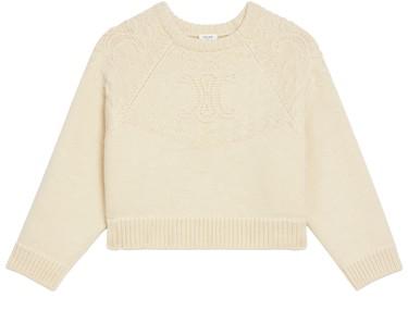 Triomphe crew neck sweater in wool by CELINE