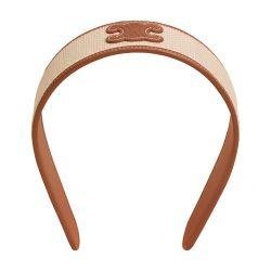 Triomphe headband in raphia and calfskin by CELINE