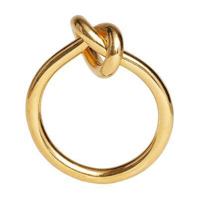 Triomphe set of 2 snap hair clips in brass with gold finish and steel by CELINE
