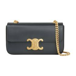 Triomphe shoulder bag in shiny calfskin with chain by CELINE