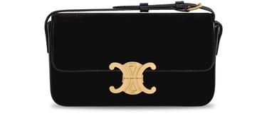 Triomphe shoulder bag in velvet and calfskin by CELINE