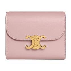 Triomphe small flap wallet in shiny calfskin by CELINE