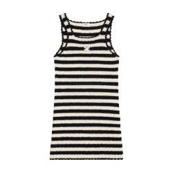 Triomphe striped in crocheted cotton mini dress by CELINE