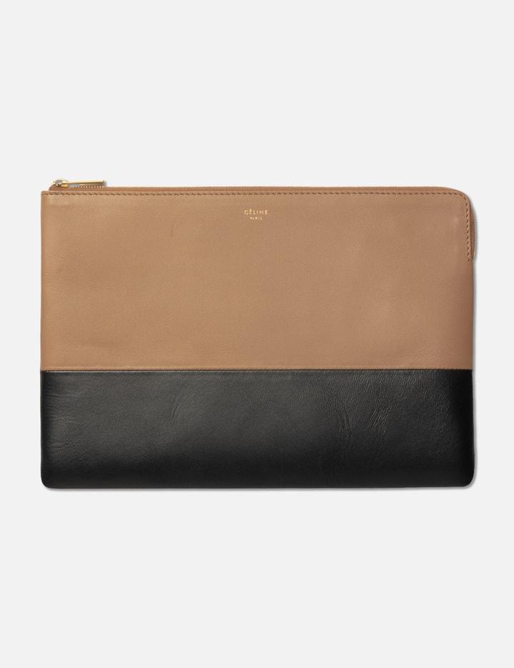 Two Tone Leather Clutch by CELINE