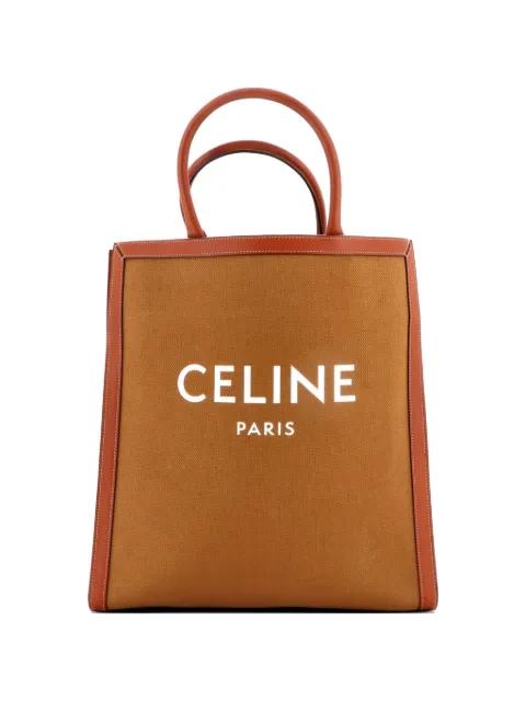 Vertical Cabas Canvas with Leather Large tote bag by CELINE 