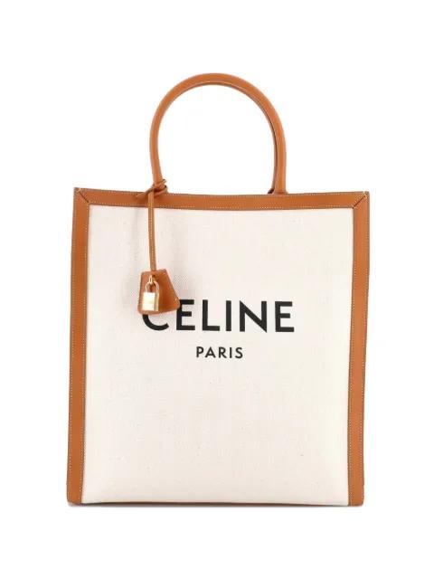 Vertical Cabas Canvas with Leather Large tote bag by CELINE 