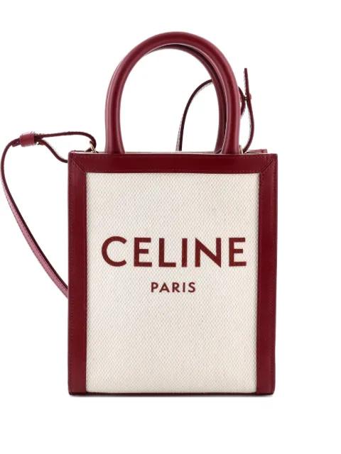 Vertical Cabas Canvas with Leather Mini tote bag by CELINE Vertical Cabas Canvas with Leather Mini tote bag by CELINE