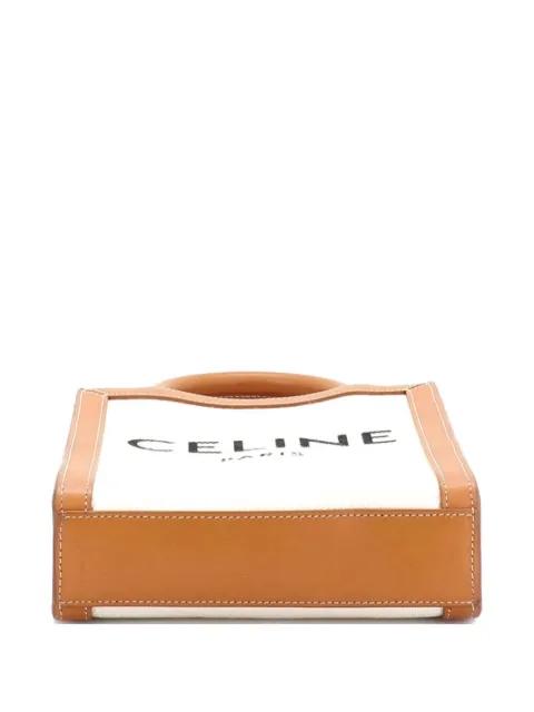 Vertical Cabas Canvas with Leather Mini tote bag by CELINE 