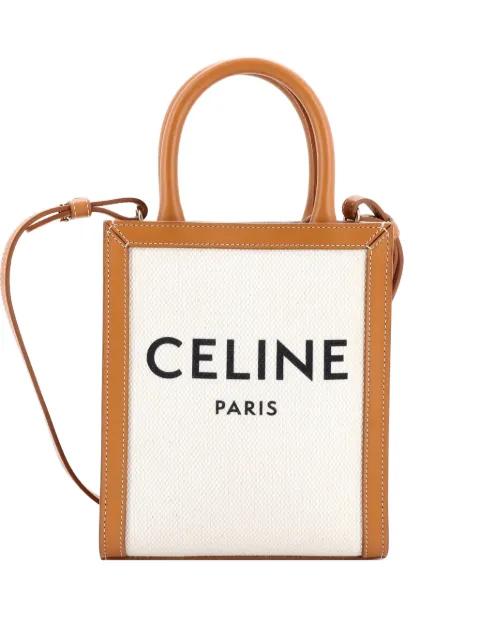 Vertical Cabas Canvas with Leather Mini tote bag by CELINE Vertical Cabas Canvas with Leather Mini tote bag by CELINE