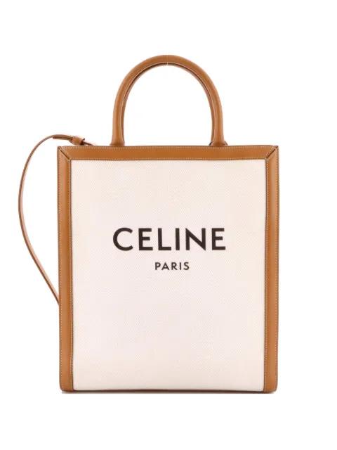 Vertical Cabas Canvas with Leather Small tote bag by CELINE Vertical Cabas Canvas with Leather Small tote bag by CELINE